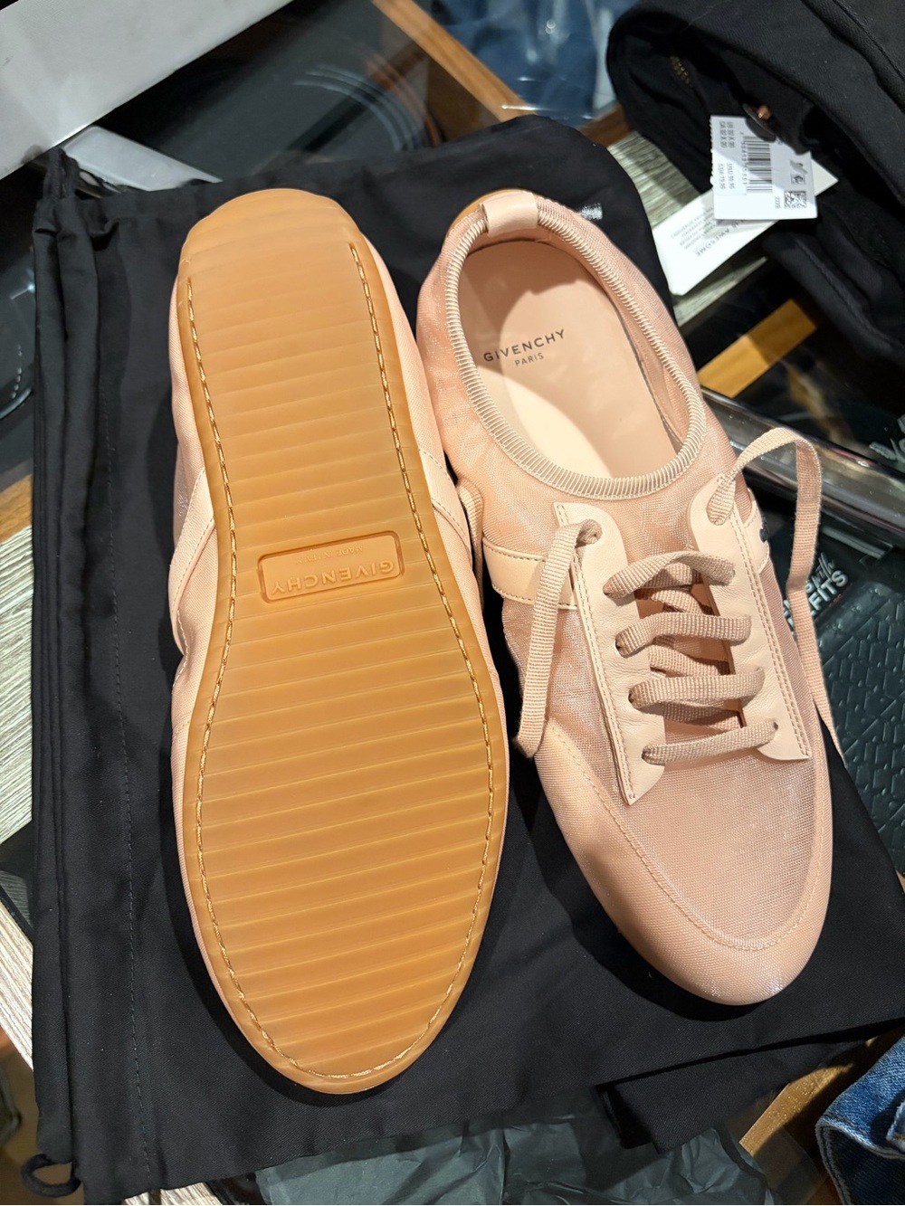 Givenchy Light Pink Slim Sneakers Box Label